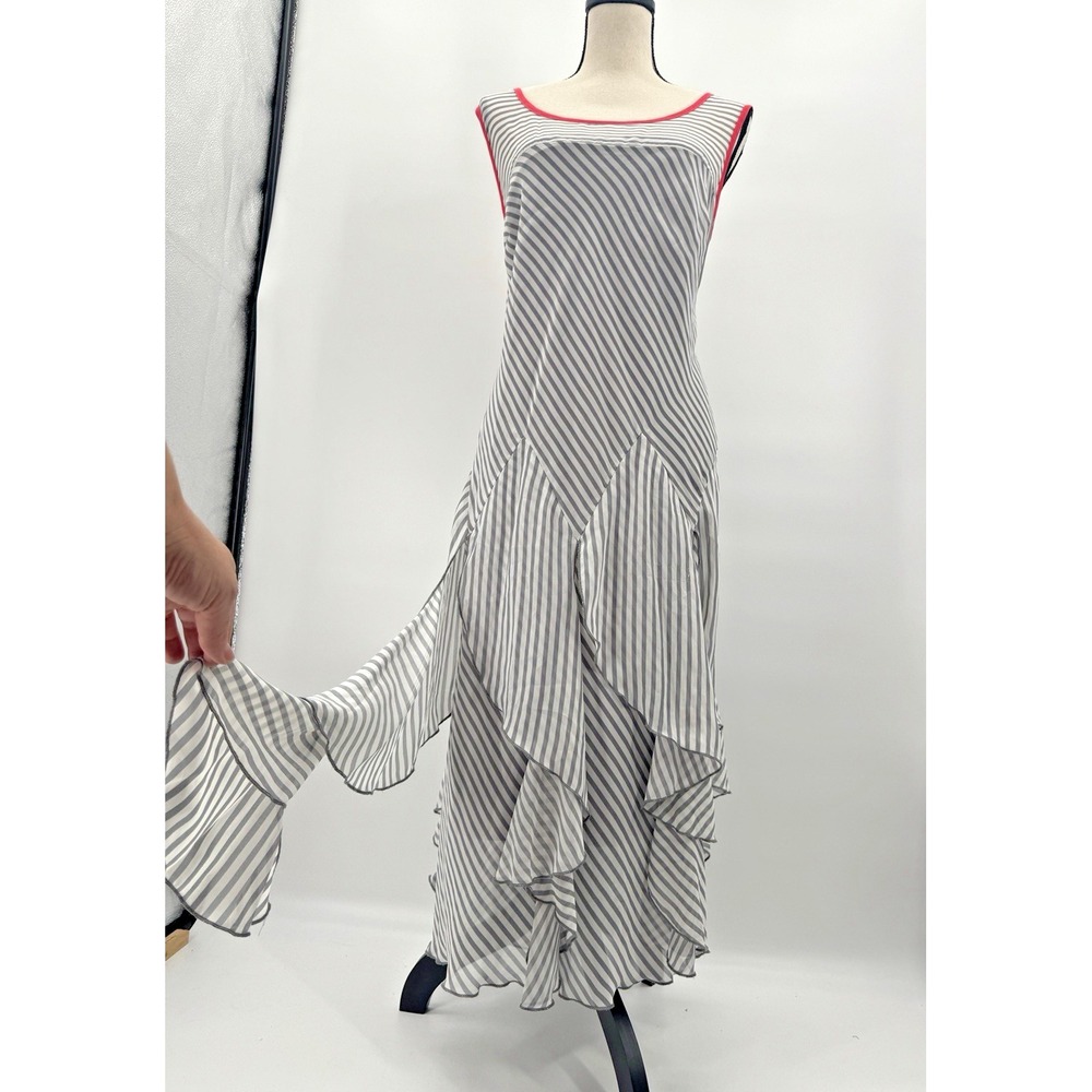 Robbie Bee Striped Handkercheif Maxi Dress 16 Drop Waist Fairy Nautical Flapper